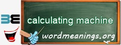 WordMeaning blackboard for calculating machine